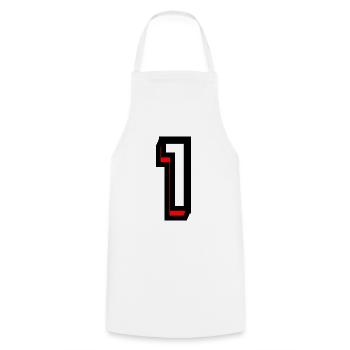 1. 1 YEAR. 1ST ANNIVERSARY. BIRTHDAY 1 YEAR - Cooking Apron - white - Front - AI Model Male 185 dark (185cm)