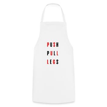 PUSH PULL LEGS - Tablier de cuisine - blanc - Devant - AI Model Male 185 dark (185cm)