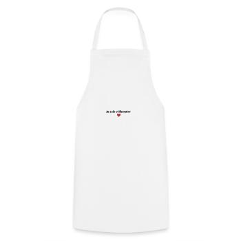 Je suis célibataire - Tablier de cuisine - blanc - Devant - AI Model Male 185 dark (185cm)