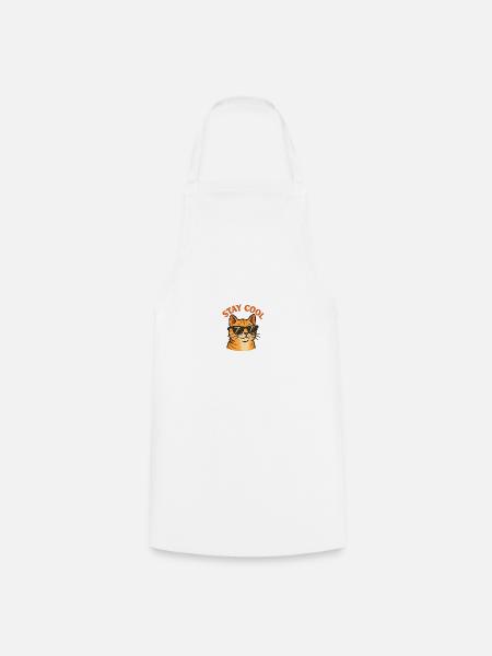 Reste cool chat - Tablier de cuisine - blanc