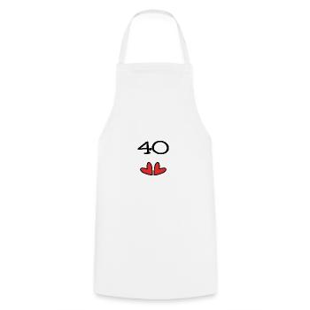 40. 40 YEARS. 40th ANNIVERSARY. 40TH ANNIVERSARY. - Cooking Apron - white - Front - AI Model Male 185 dark (185cm)