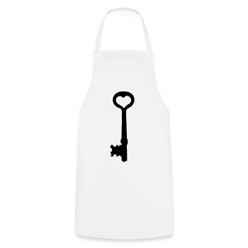 The key to my heart - Cooking Apron - white - Front - AI Model Male 185 dark (185cm)