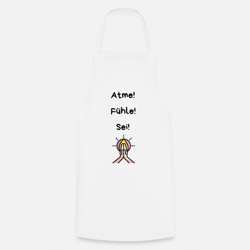 Prayer hands with glowing mandala - Cooking Apron - white