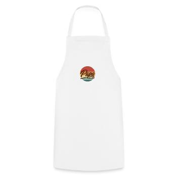 Papa Since 2006 Retro Sunset Fatherhood - Cooking Apron - white - Front - AI Model Male 185 dark (185cm)