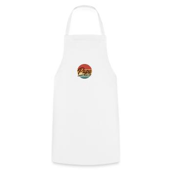 Papa depuis 1975 cadeau rétro vintage pour la fête des pères - Tablier de cuisine - blanc - Devant - AI Model Male 185 dark (185cm)
