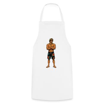 Tropical Muscle Hero - Cooking Apron - white - Front - AI Model Male 185 dark (185cm)