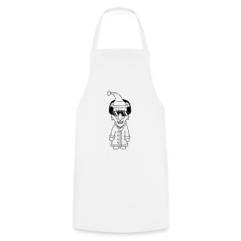 Fête Père Noël Cool Noël Hiver Musique - Tablier de cuisine - blanc - Devant - AI Model Male 185 dark (185cm)