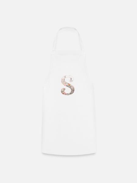 Personalisierbar Monogramm S Blumenmuster - Kochschürze - Weiß