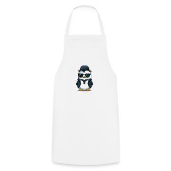 Penguin - Cooking Apron - white - Front - AI Model Male 185 dark (185cm)