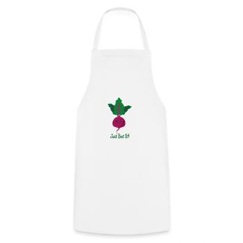 Just beet it cadeau plantes végétaliens rengaine - Tablier de cuisine - blanc - Devant - AI Model Male 185 dark (185cm)