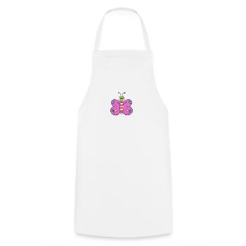 Butterfly Pink - Cooking Apron - white - Front - AI Model Male 185 dark (185cm)