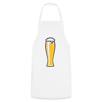 Wheat Beer Glass (Weiss Beer / Beer Drinker / 2C) - Cooking Apron - white - Front - AI Model Male 185 dark (185cm)