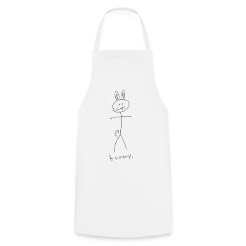 bunny girl. (black lines) (by Leni Riosa) - Cooking Apron - white - Front - AI Model Male 185 dark (185cm)