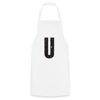 U - Cooking Apron - white - Front - AI Model Male 185 dark (185cm)
