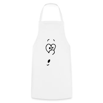 Emoji surprises sketch black - Cooking Apron - white - Front - AI Model Male 185 dark (185cm)