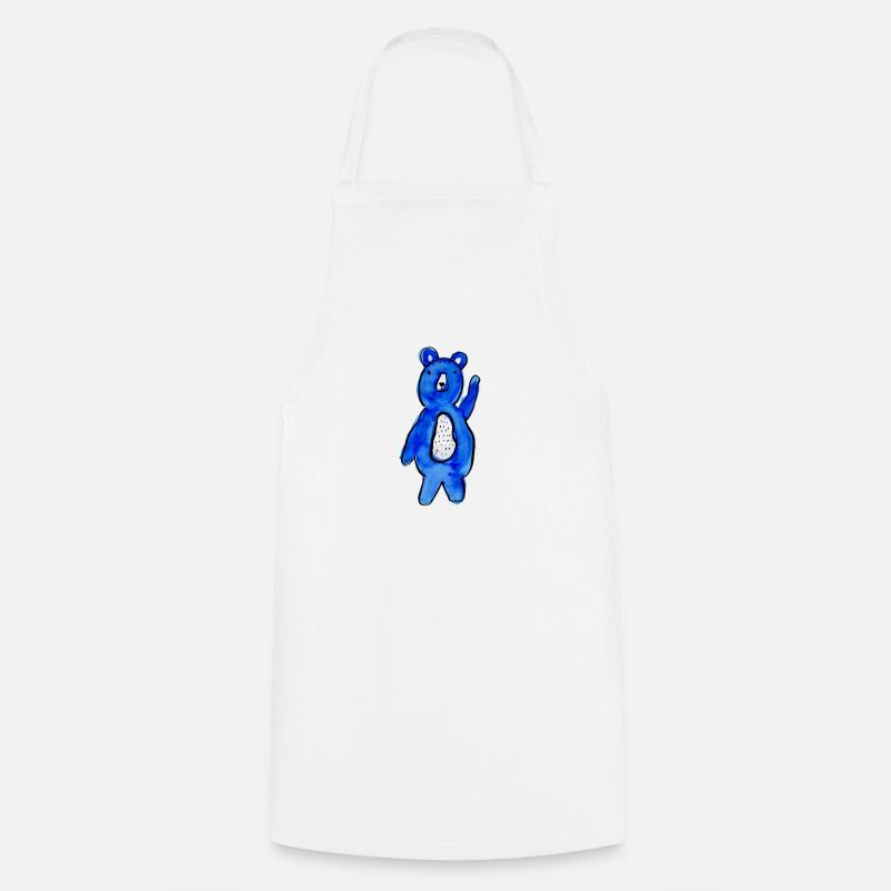Bleu-ours - Tablier de cuisine - blanc