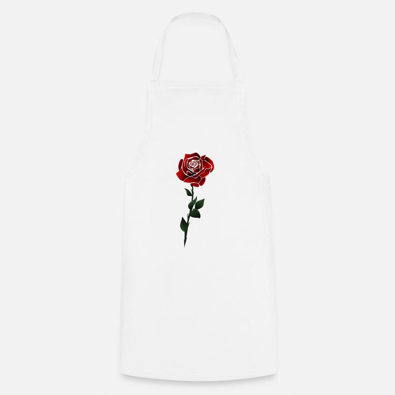 Fleur de roses - Tablier de cuisine - blanc