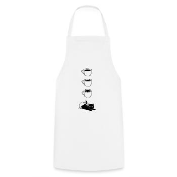Cats and Caffeine - Cooking Apron - white - Front - AI Model Male 185 dark (185cm)