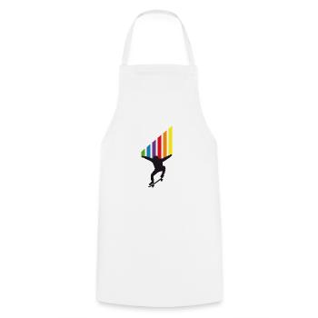 Idée cadeau rayure skateur pour ados - Tablier de cuisine - blanc - Devant - AI Model Male 185 dark (185cm)