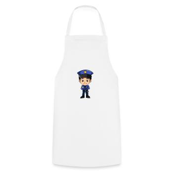police - Tablier de cuisine - blanc - Devant - AI Model Male 185 dark (185cm)
