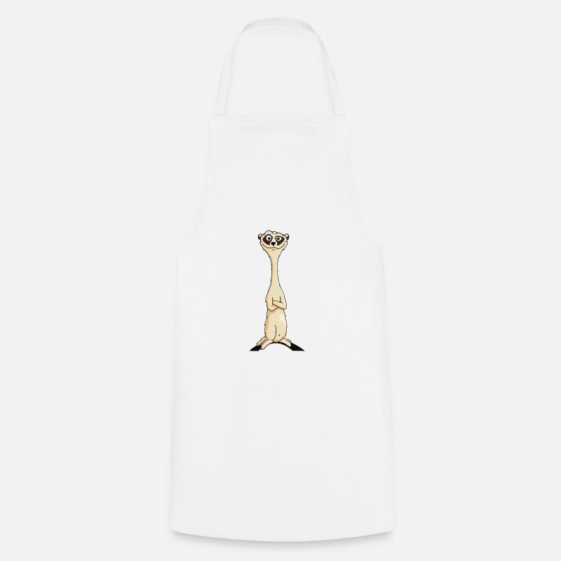 cadeau décontracté audacieux suricates de dessin animé effronté - Tablier de cuisine - blanc