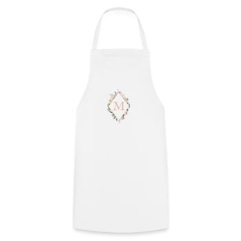 M Monogram, Floral, Boho - Cooking Apron - white - Front - AI Model Male 185 dark (185cm)