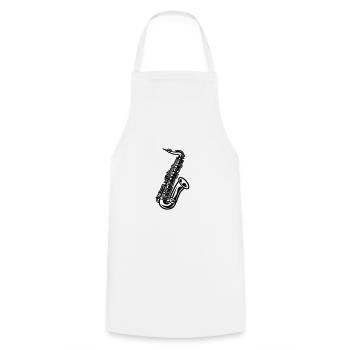 saxophone - Tablier de cuisine - blanc - Devant - AI Model Male 185 dark (185cm)