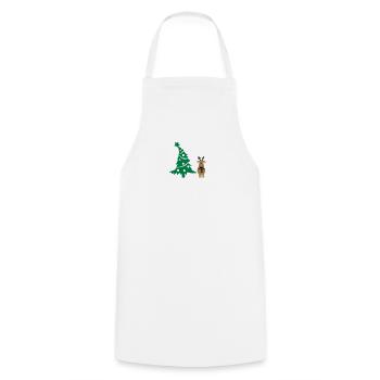 renne et l'arbre de Noël - Tablier de cuisine - blanc - Devant - AI Model Male 185 dark (185cm)