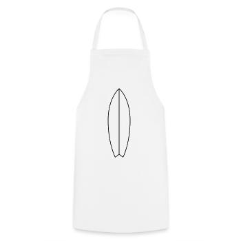 Surfbrett - Kochschürze - Weiß - Vorne - AI Model Male 185 dark (185cm)
