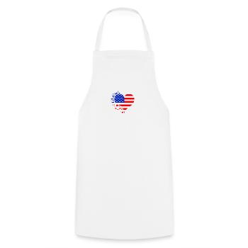 Heart US Flag - Cooking Apron - white - Front - AI Model Male 185 dark (185cm)