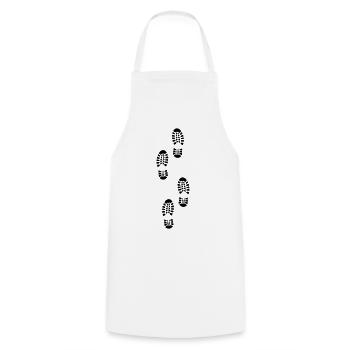Footprints - Cooking Apron - white - Front - AI Model Male 185 dark (185cm)
