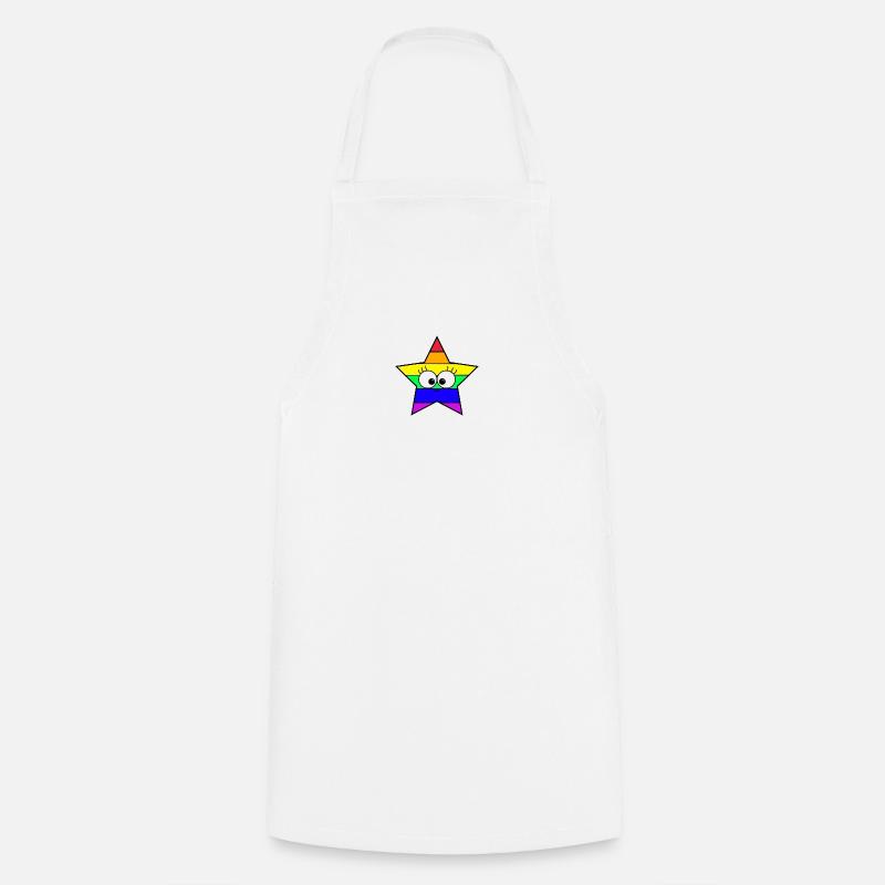 Stern Regenbogen - Kochschürze - Weiß