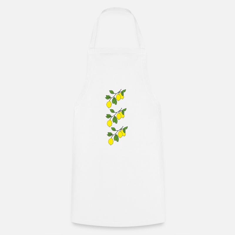 Lemon Sprigs Triple - Cooking Apron - white