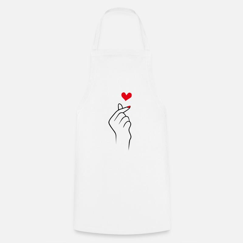 Hand mit Herz - Kochschürze - Weiß