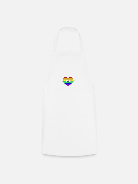 Regenbogen Herz - Kochschürze - Weiß