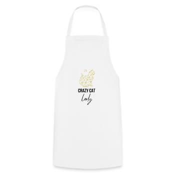 Crazy Cat Lady Cat Love Cat Cat - Cooking Apron - white - Front - AI Model Male 185 dark (185cm)