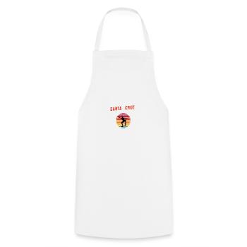 Retro Vintage Santa Cruz Skateboard Skater Sunset - Cooking Apron - white - Front - AI Model Male 185 dark (185cm)