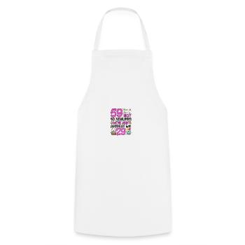 59th birthday women 59 is not so bad - Cooking Apron - white - Front - AI Model Male 185 dark (185cm)