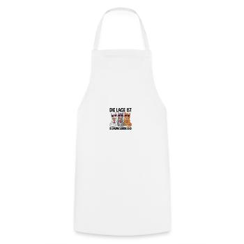 The situation is drunkenness - Cooking Apron - white - Front - AI Model Male 185 dark (185cm)