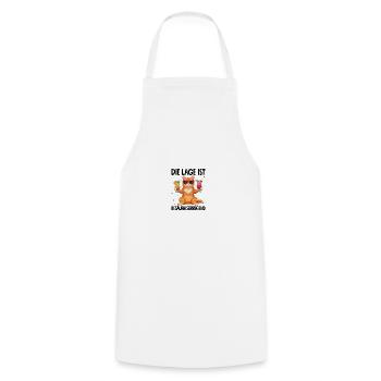 The situation is drunkenness - Cooking Apron - white - Front - AI Model Male 185 dark (185cm)