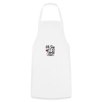 Oh Sip C’est un voyage entre filles - Tablier de cuisine - blanc - Devant - AI Model Male 185 dark (185cm)