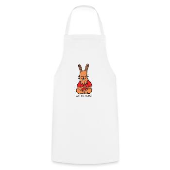 Alter Hase - Kochschürze - Weiß - Vorne - AI Model Male 185 dark (185cm)