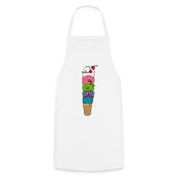 Eiscreme - Kochschürze - Weiß - Vorne - AI Model Male 185 dark (185cm)
