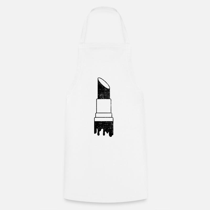 lipstick - Cooking Apron - white