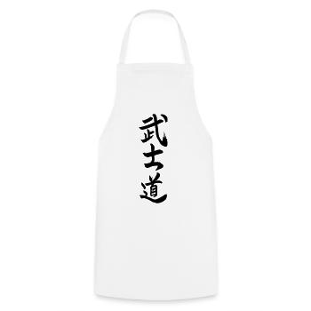 Bushido the way or learn from the warrior Japanese kanji - Cooking Apron - white - Front - AI Model Male 185 dark (185cm)