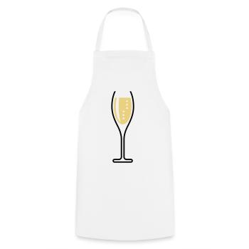 Glass Of Sparkling Wine (Oval / Open / 2C) - Cooking Apron - white - Front - AI Model Male 185 dark (185cm)