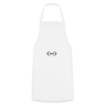 dumbbell - Cooking Apron - white - Front - AI Model Male 185 dark (185cm)