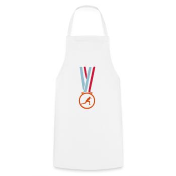 sports medal fencing champion - Cooking Apron - white - Front - AI Model Male 185 dark (185cm)