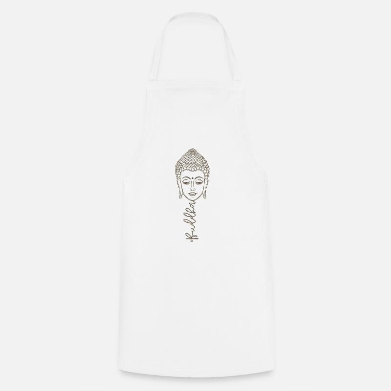 Buddha Lettering Buddha Head Buddha Saying - Cooking Apron - white
