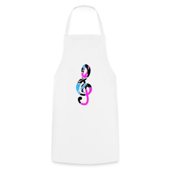 Musik Notenschlüssel Note Melodie Musiknote Sound - Kochschürze - Weiß - Vorne - AI Model Male 185 dark (185cm)